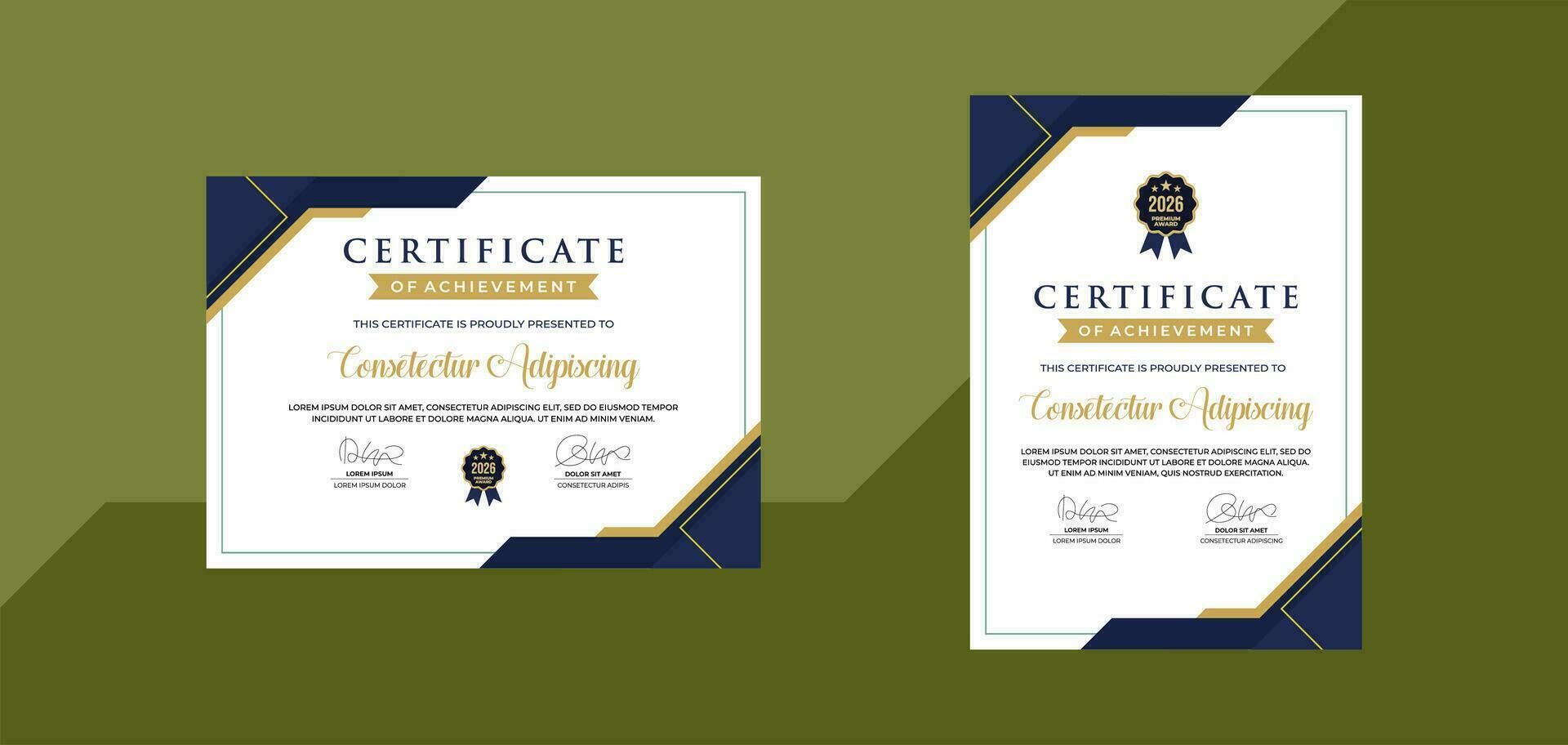 sencillo moderno certificado modelo para negocio corporativo en línea educación seminario web vector