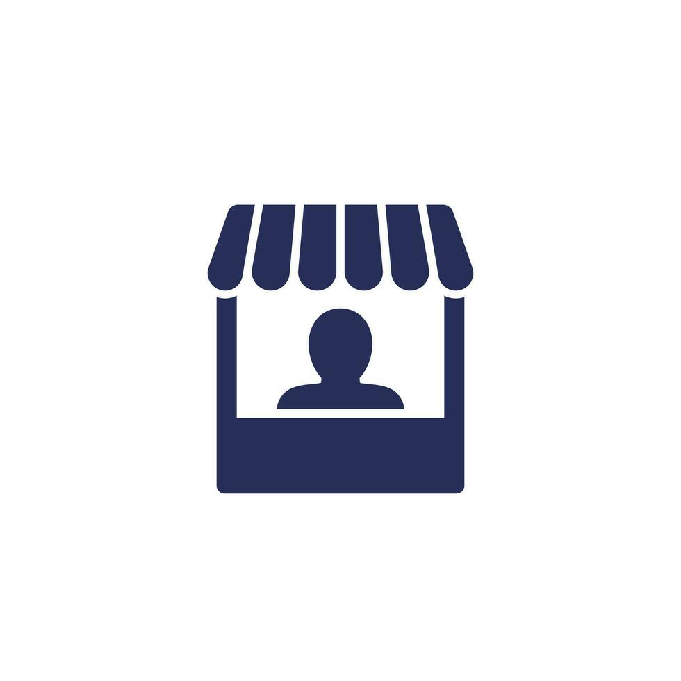vendor or seller in booth icon vector