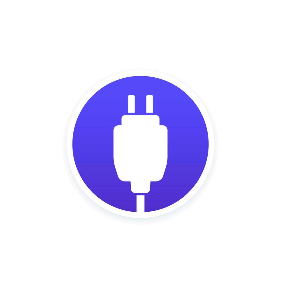 Mobile charger icon, round vector design