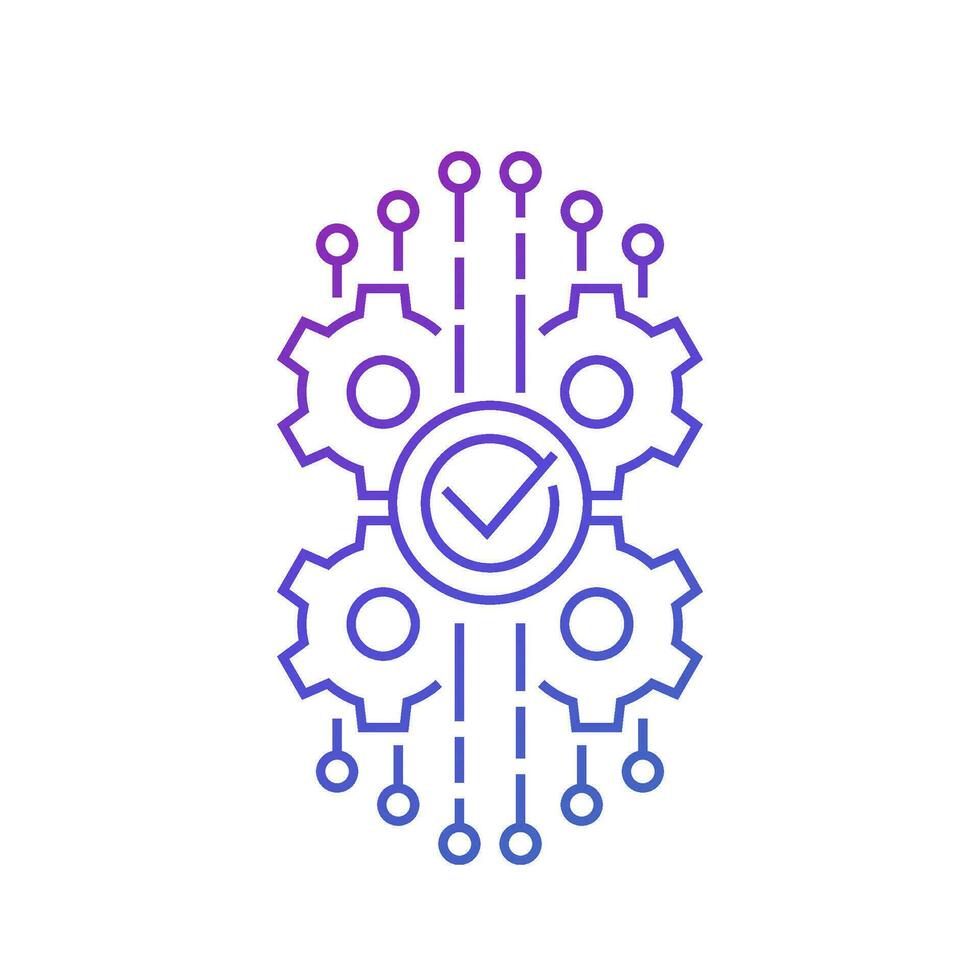 project completion line icon on white vector