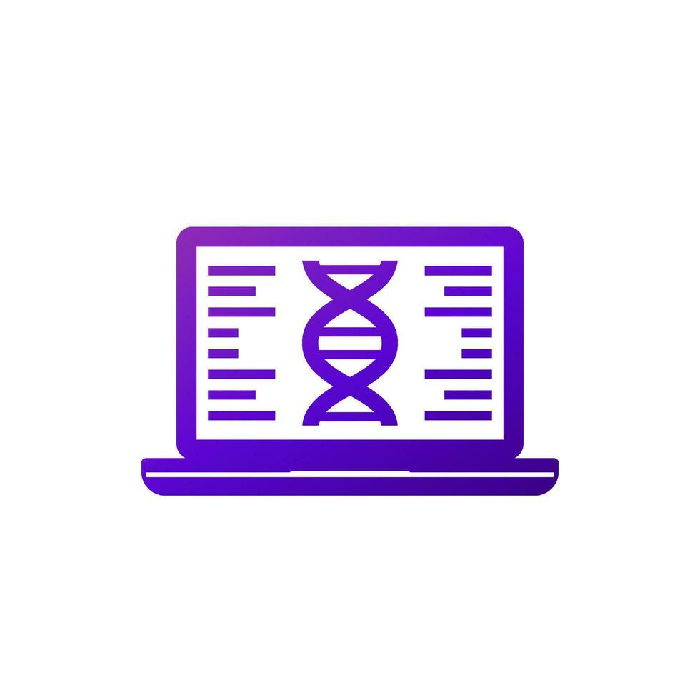 bioinformatics icon, analysis of biological data vector