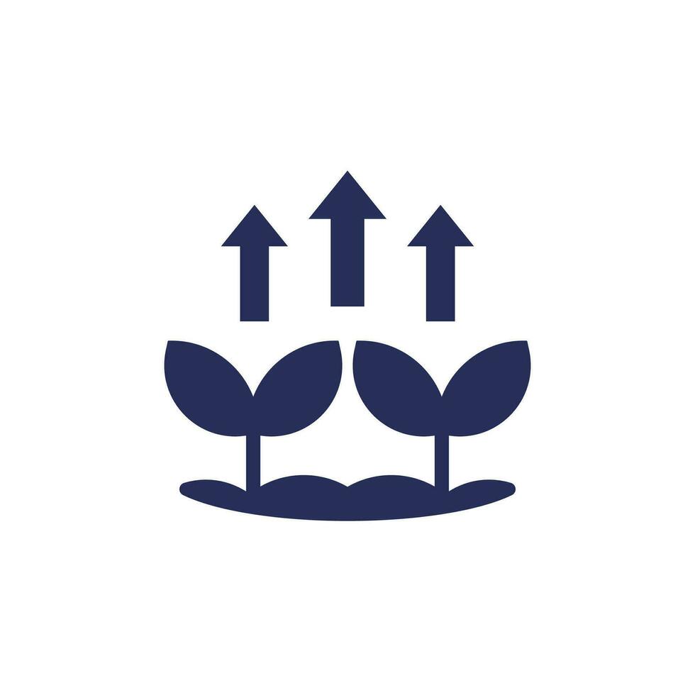 increase plant growth icon, vector