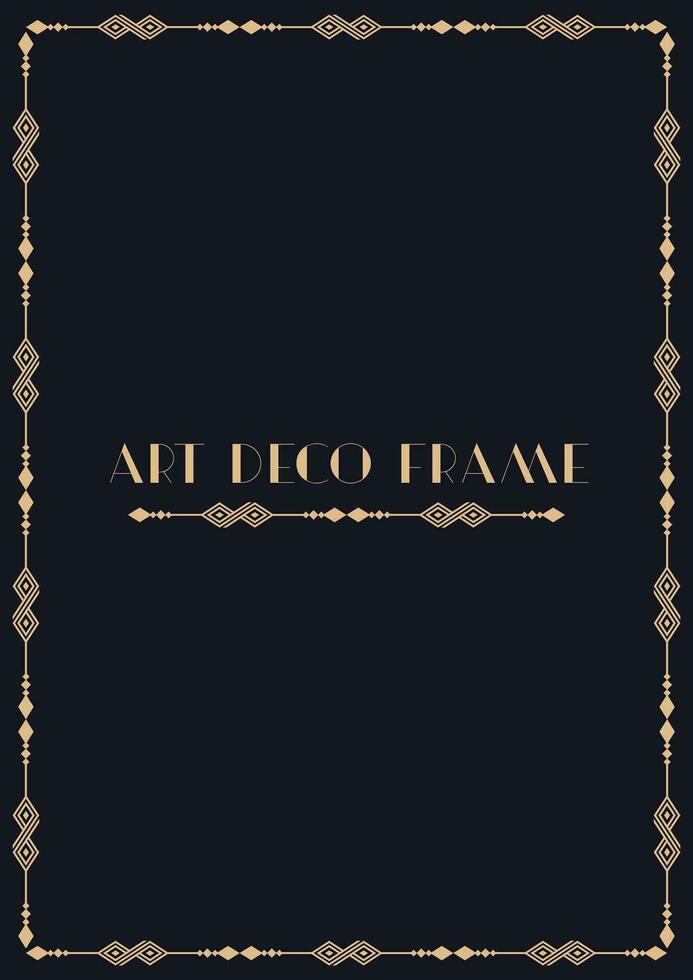 Art deco border and frames. Modern geometric gold frames, decorative line border and geometric golden label frame. vector