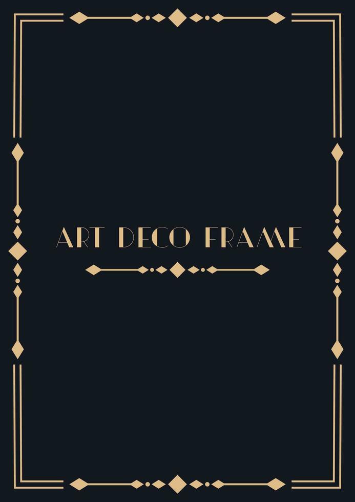 Art deco border and frames. Modern geometric gold frames, decorative line border and geometric golden label frame. vector