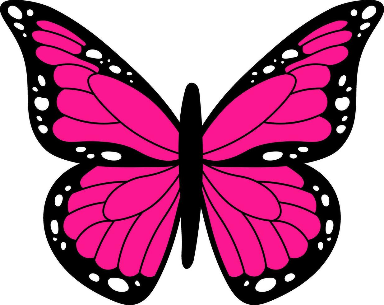 Pink and black emo butterfly. Trending butterfly of the 2000s vector