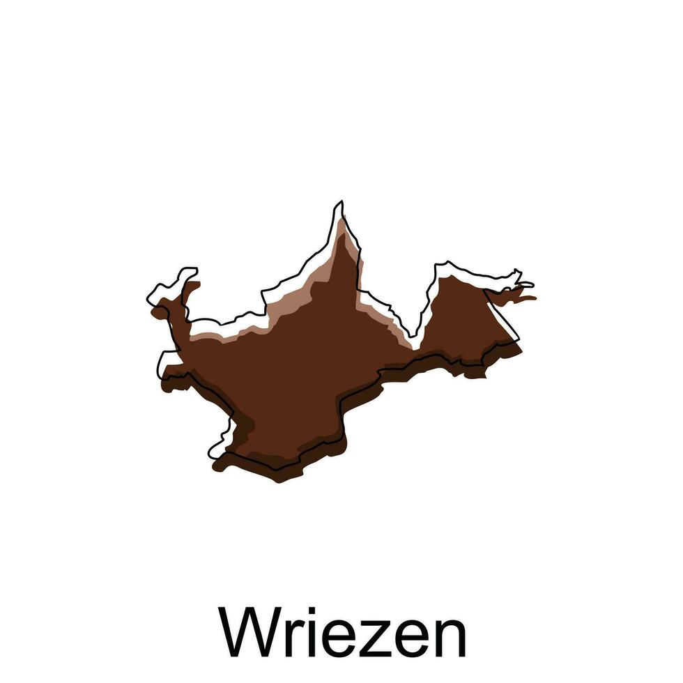 Map City of Wriezen, World Map International vector template with outline illustration design