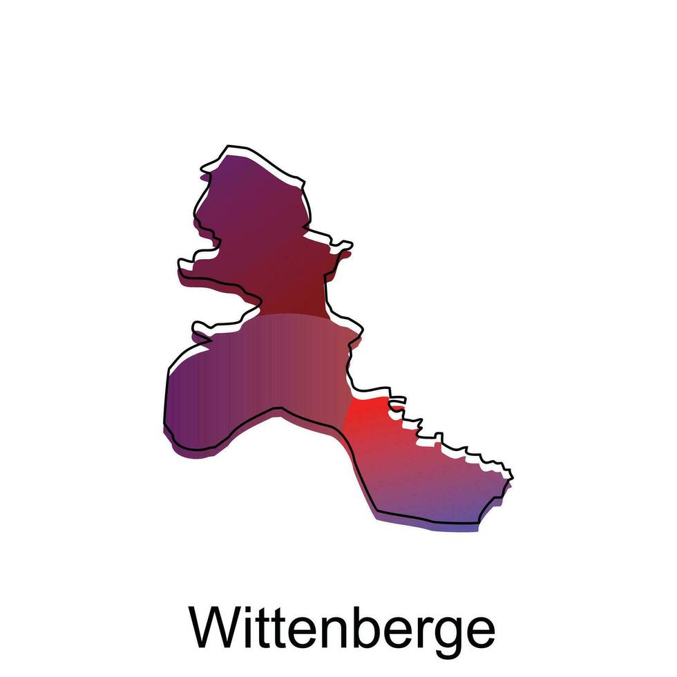 vector map of Wittenberge modern outline, Logo Vector Design. Abstract, designs concept, logo, logotype element for template.
