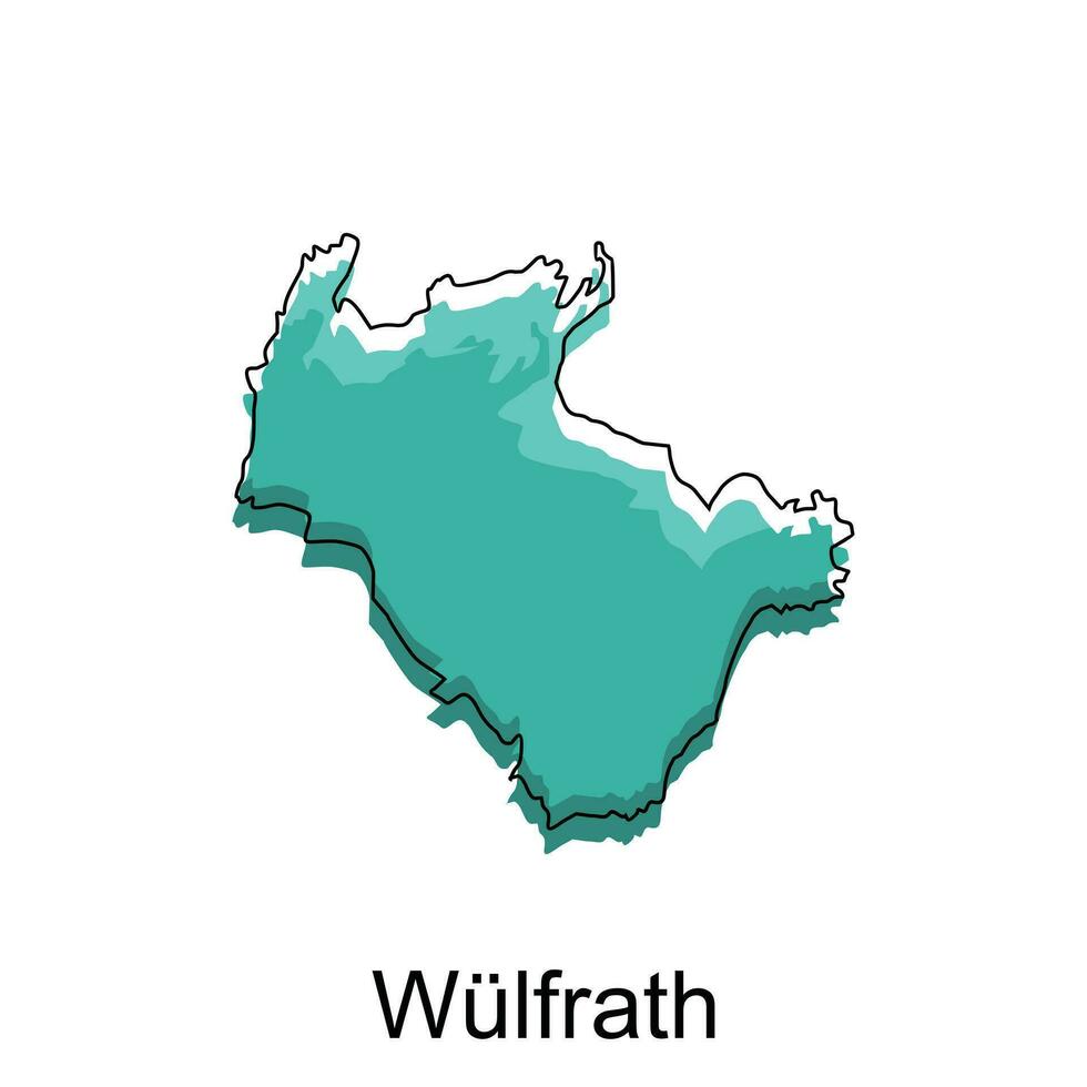 Map City of Wulfrath, World Map International vector template with outline illustration design
