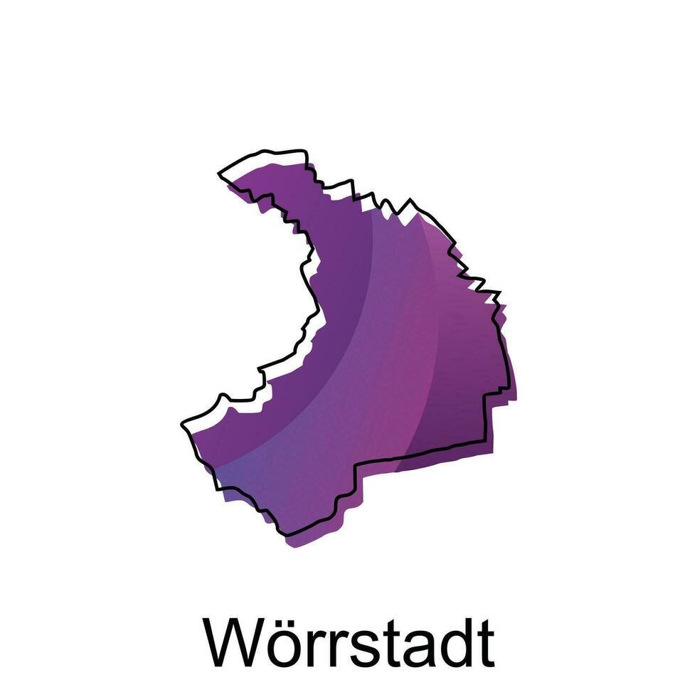 Map of Worrstadt design template, vector illustration of Map Germany on white background