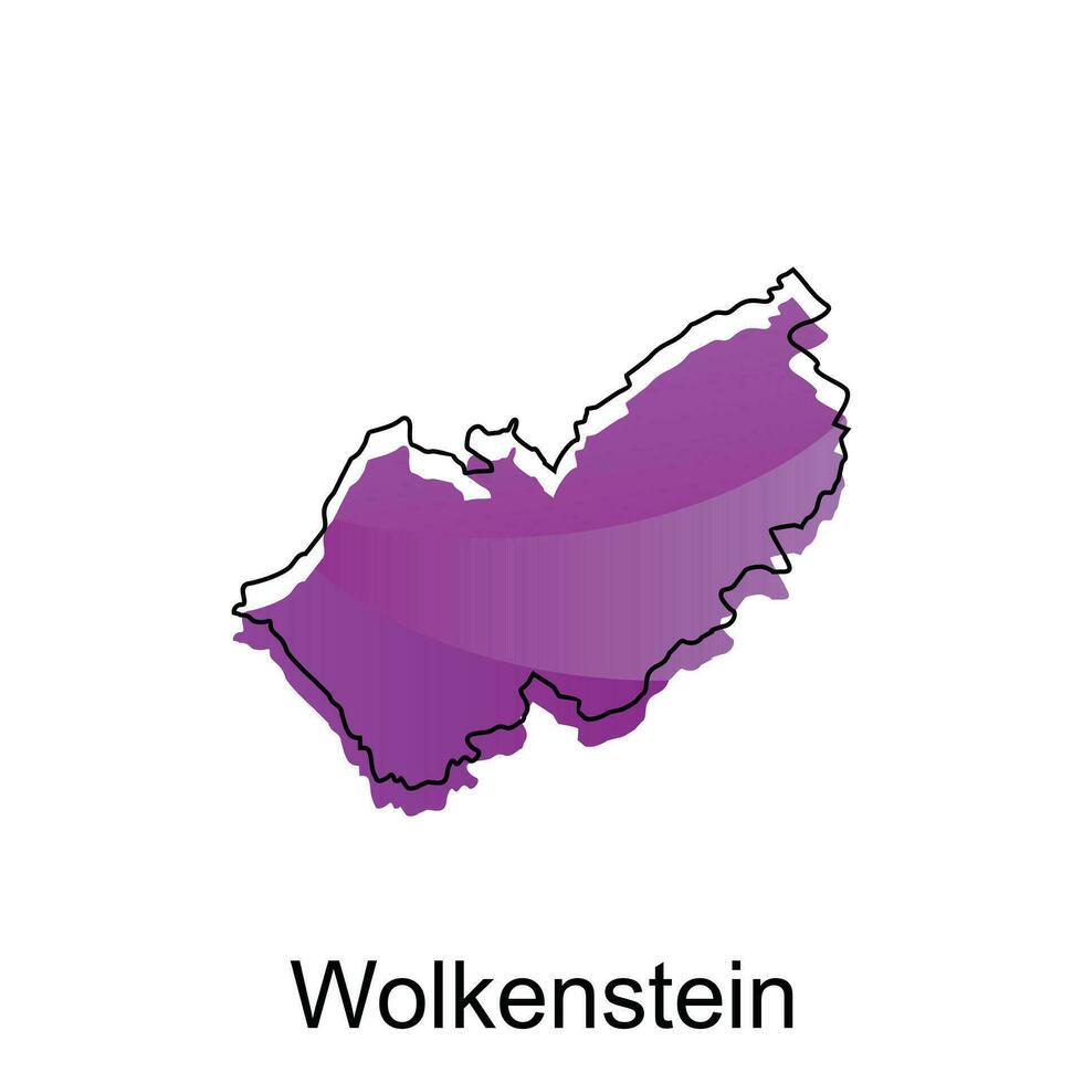 Map of Wolkenstein design template, vector illustration of Map Germany on white background