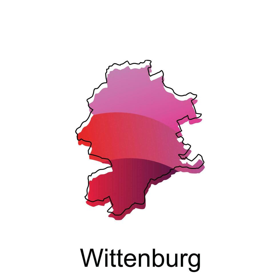 vector map of Wittenburg modern outline, Logo Vector Design. Abstract, designs concept, logo, logotype element for template.