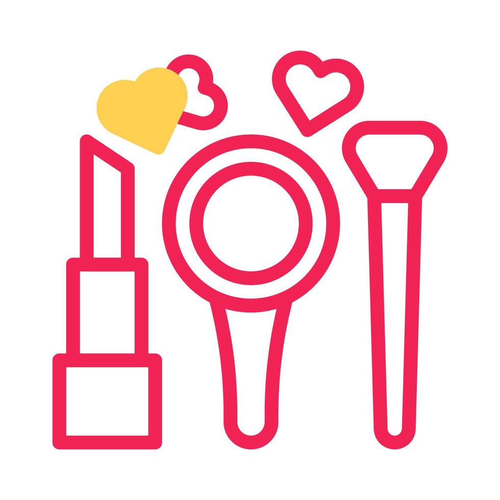 Cosmetic love icon duotone yellow red style valentine illustration symbol perfect. vector