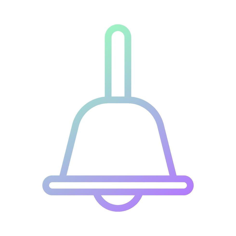 Bell icon gradient green purple colour easter symbol illustration. vector