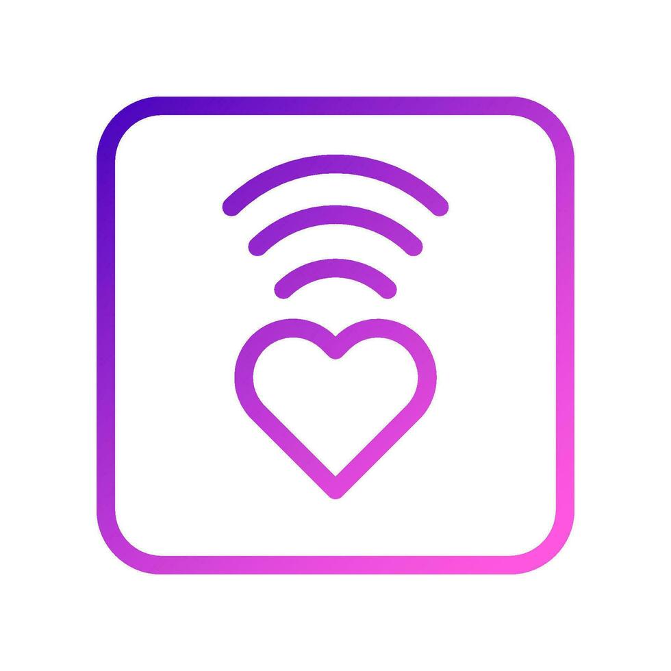 señal amor icono degradado púrpura rosado estilo enamorado ilustración símbolo Perfecto. vector
