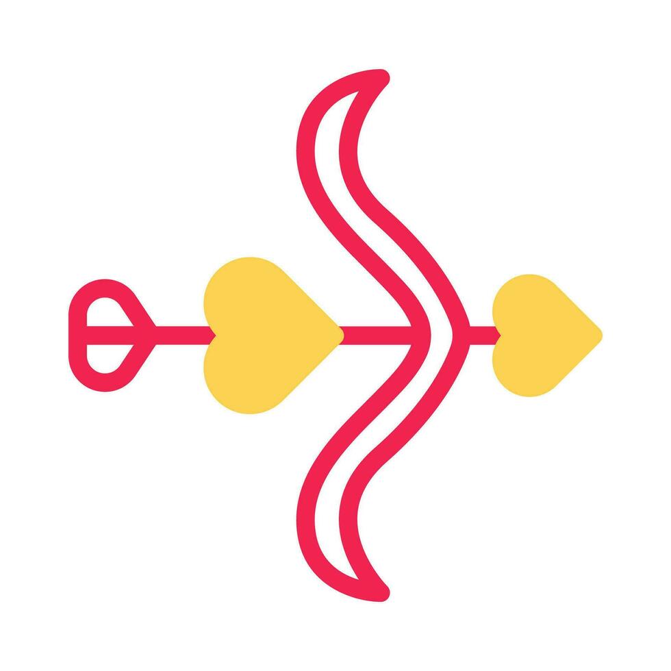 flecha amor icono duotono amarillo rojo estilo enamorado ilustración símbolo Perfecto. vector