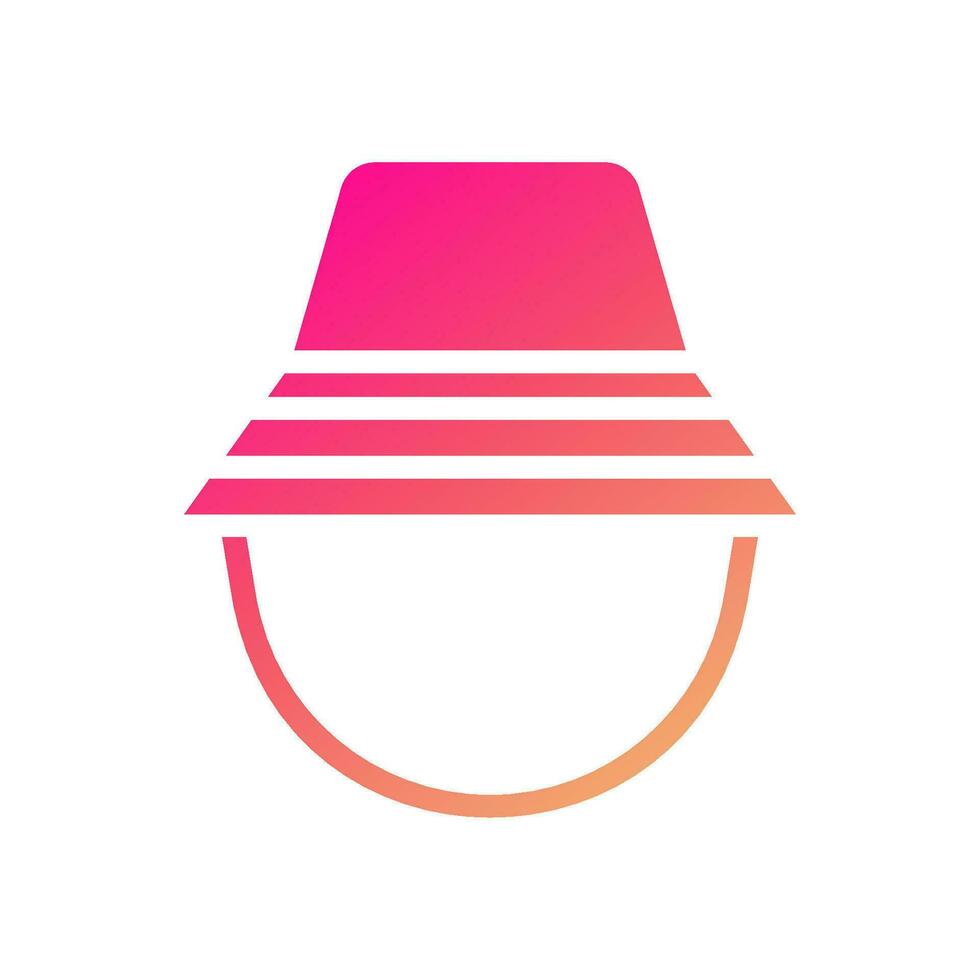 Hat icon solid gradient pink yellow summer beach symbol illustration. vector