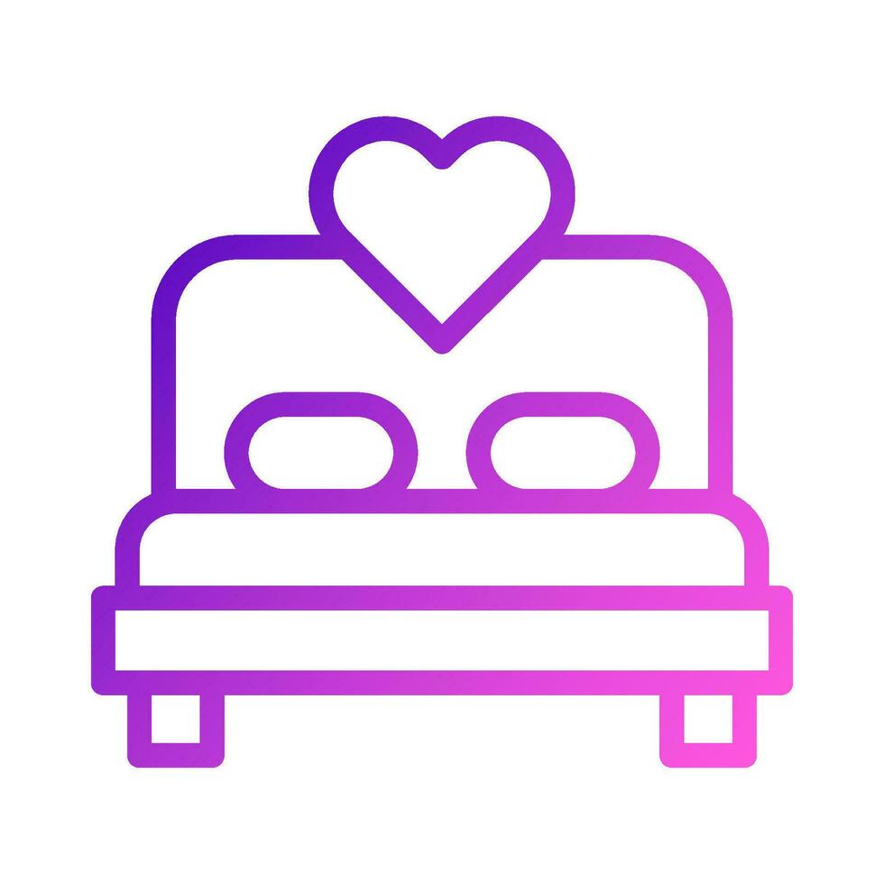 Bed icon gradient purple pink style valentine illustration symbol perfect. vector