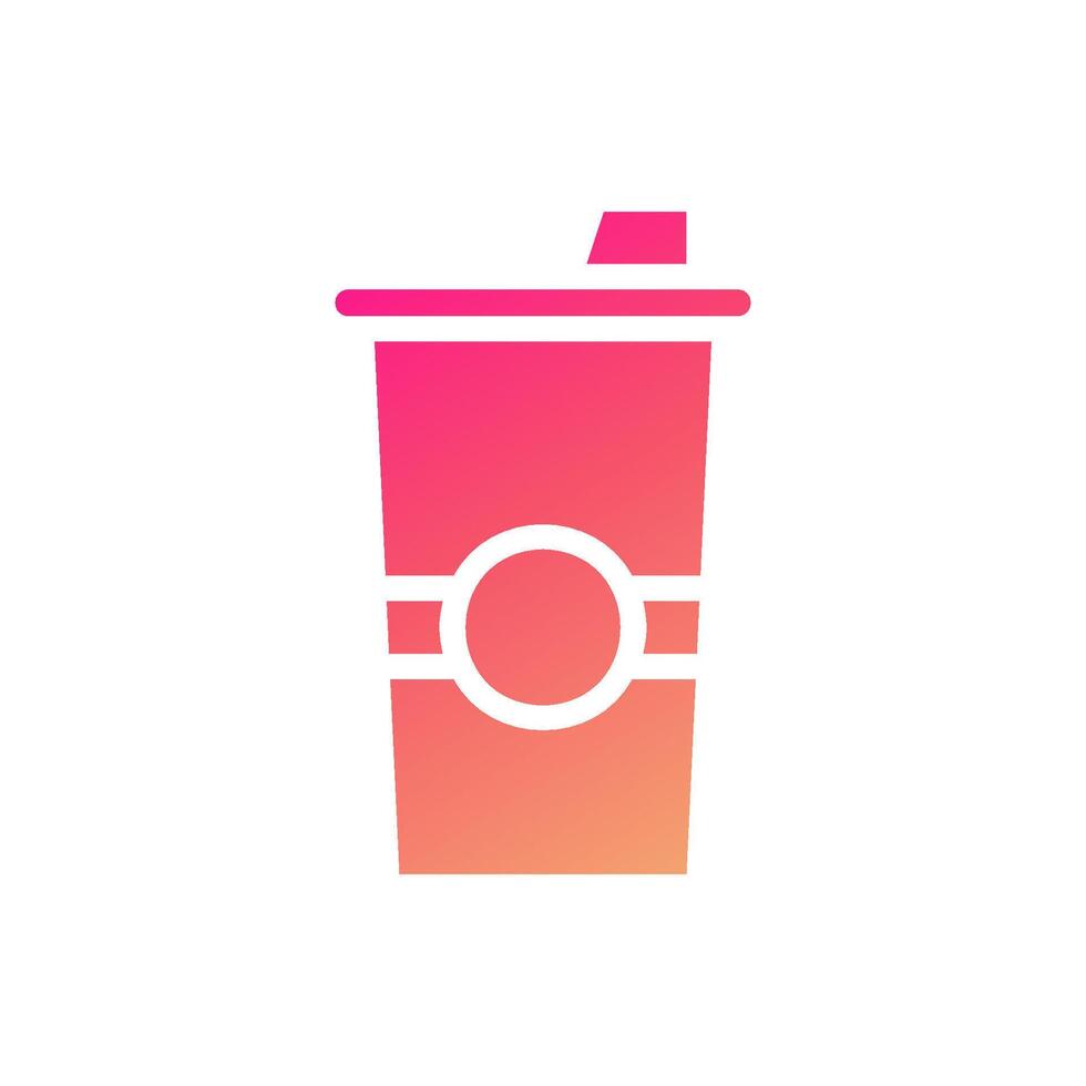 Drink icon solid gradient pink yellow summer beach symbol illustration. vector