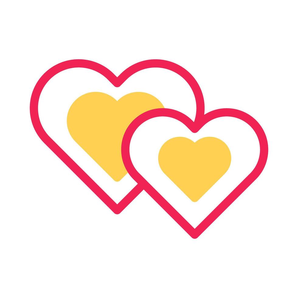 Love icon duotone yellow red style valentine illustration symbol perfect. vector