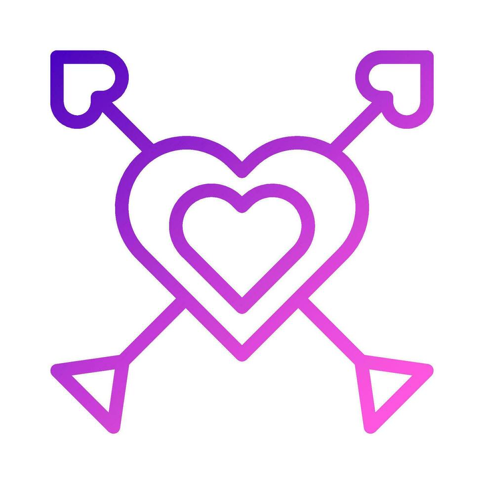 flecha amor icono degradado púrpura rosado estilo enamorado ilustración símbolo Perfecto. vector