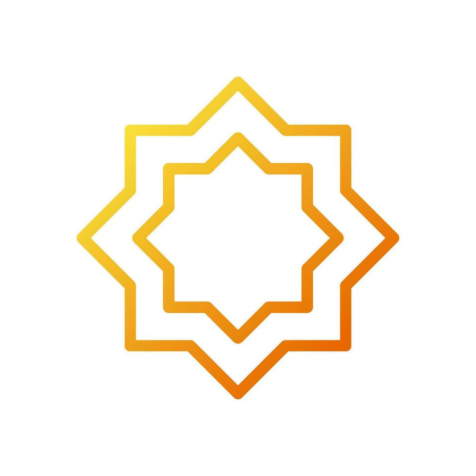 Decoration Ramadan icon gradient yellow orange colour ramadan symbol illustration perfect. vector