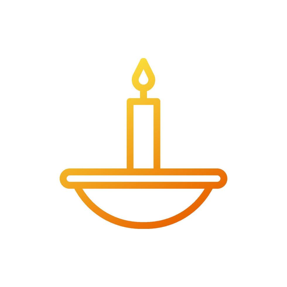 Candle icon gradient yellow orange colour ramadan symbol illustration perfect. vector