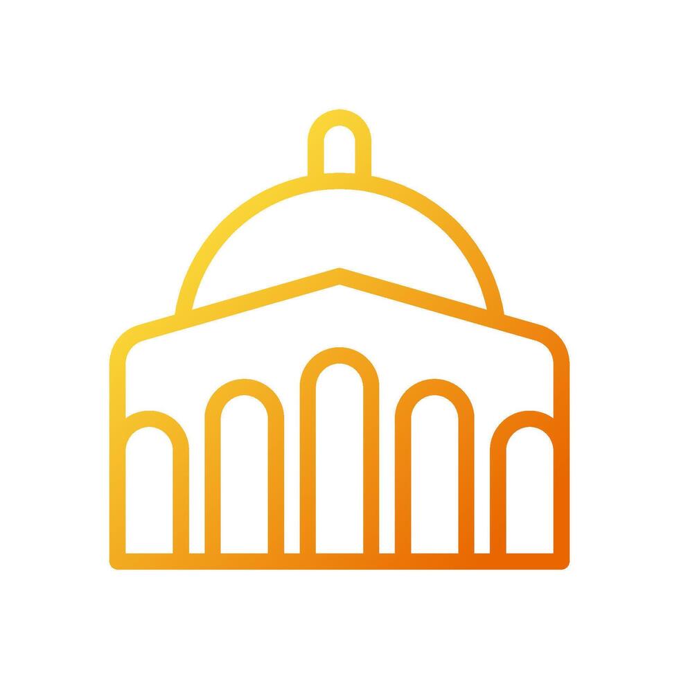 Mosque icon gradient yellow orange colour ramadan symbol illustration perfect. vector