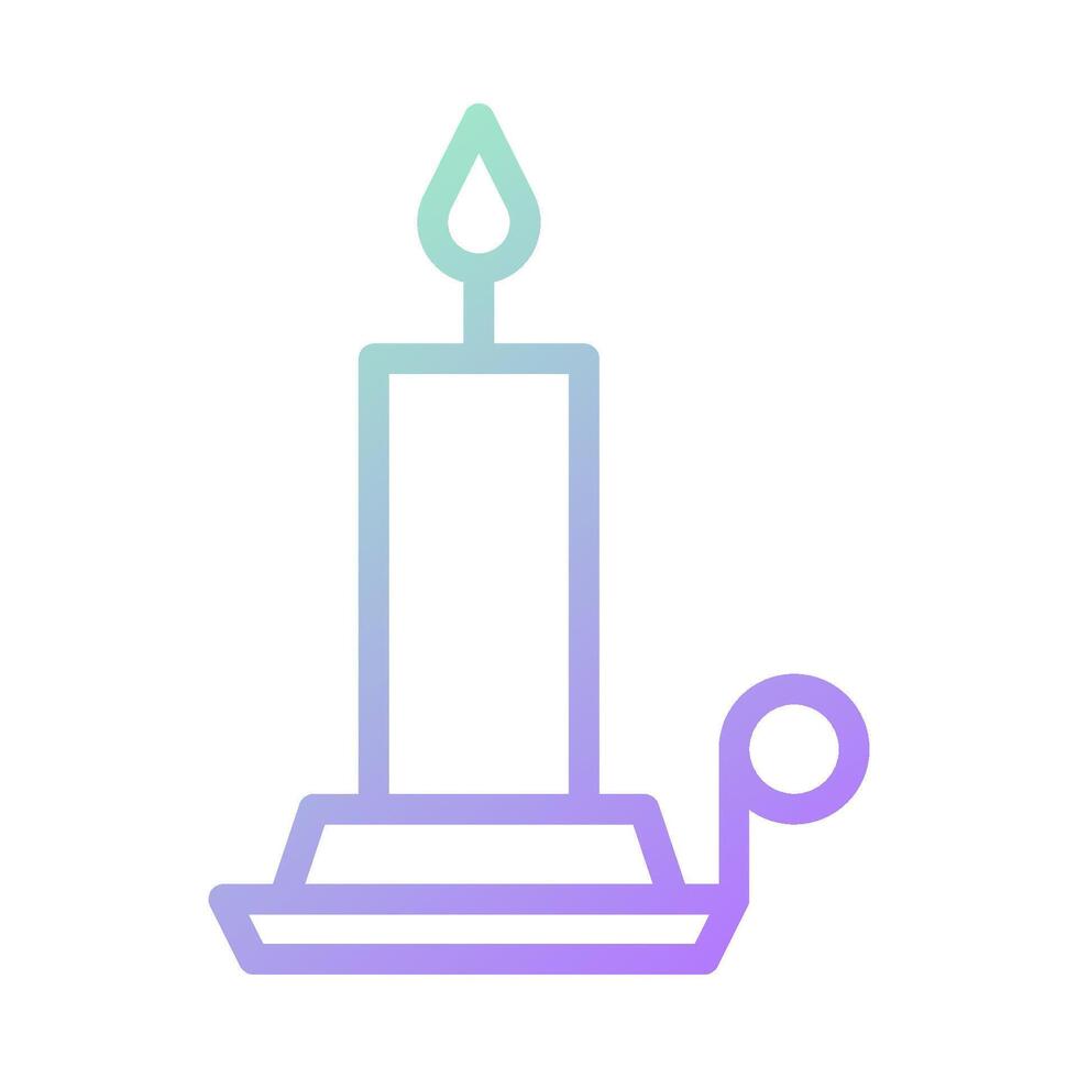 Candle icon gradient green purple colour easter symbol illustration. vector