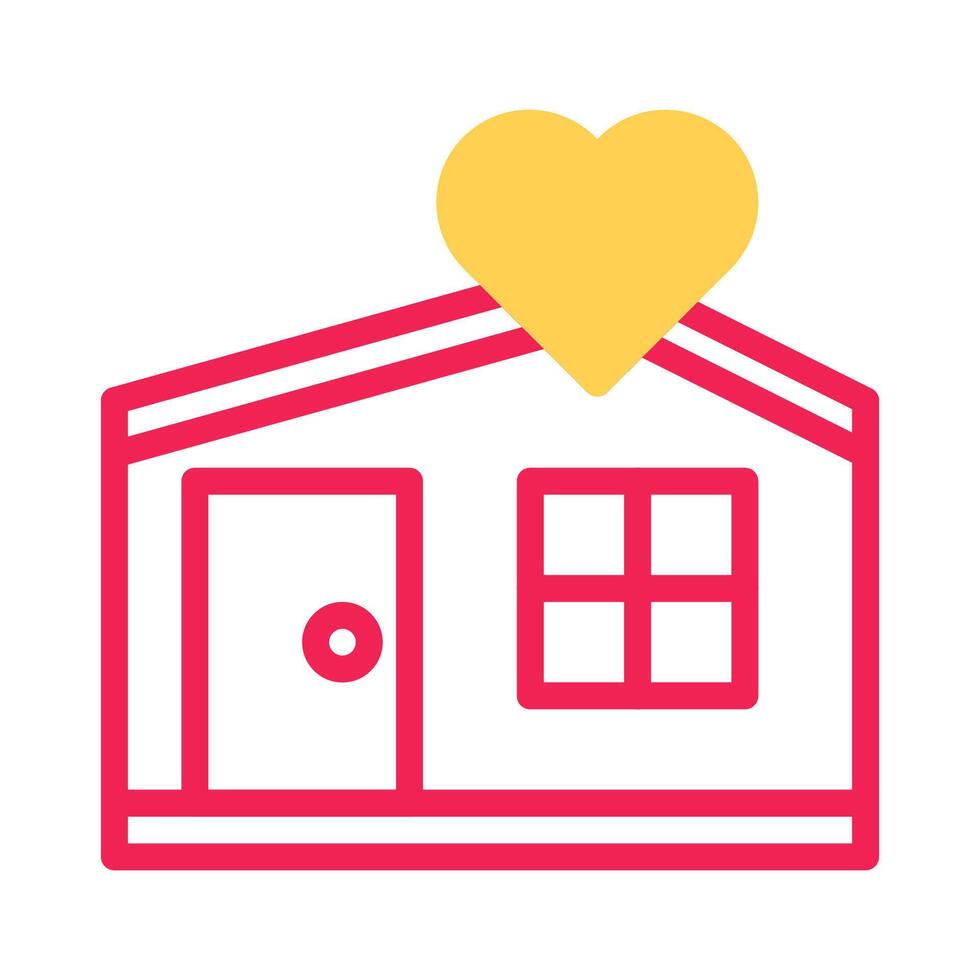 House love icon duotone yellow red style valentine illustration symbol perfect. vector