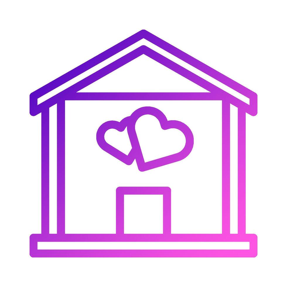 House love icon gradient purple pink style valentine illustration symbol perfect. vector