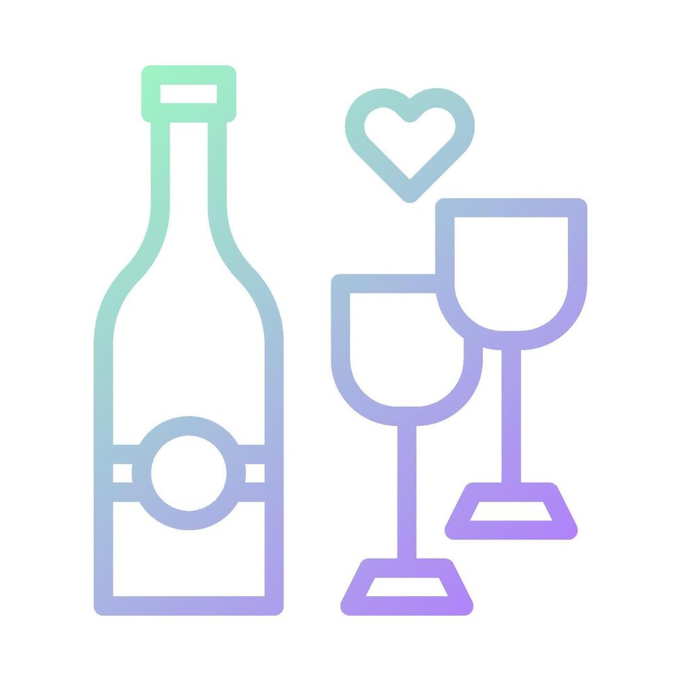 Glass wine icon gradient green purple colour easter symbol illustration. vector