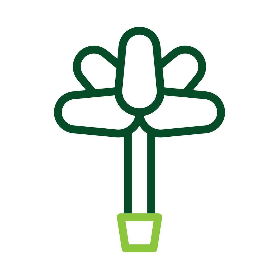 Flower icon duocolor green colour easter symbol illustration. vector
