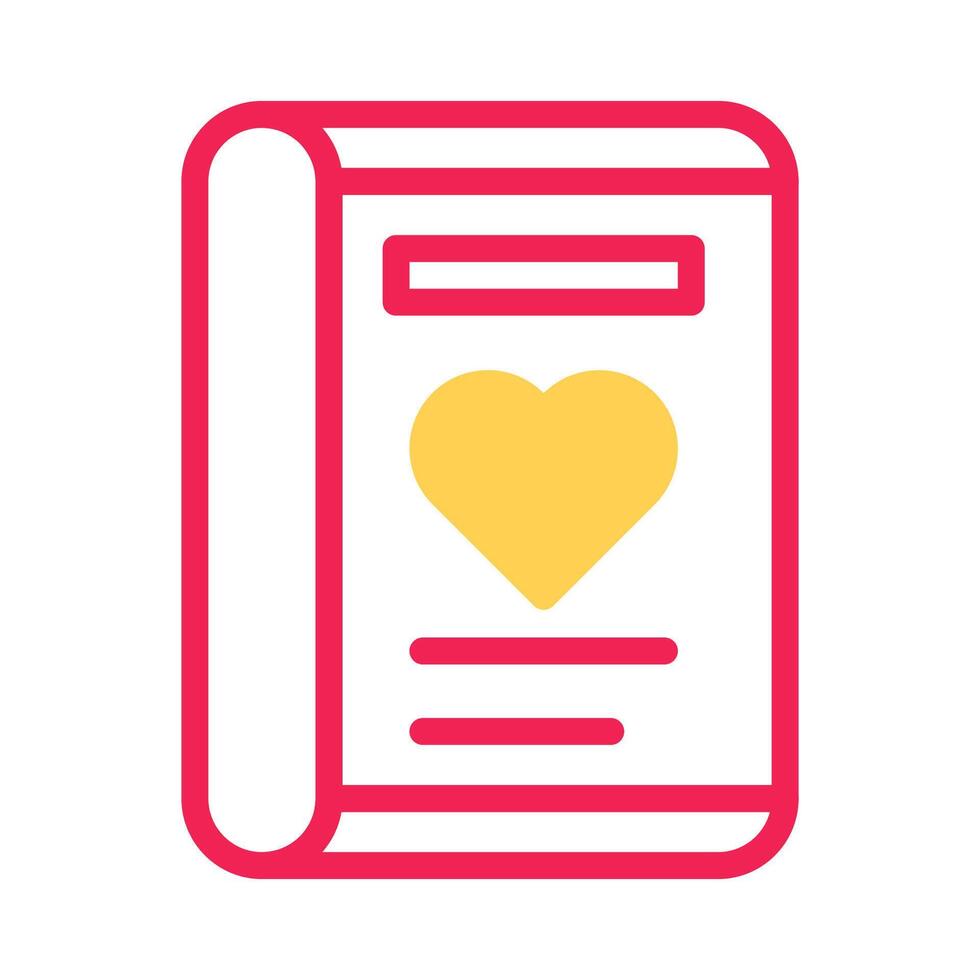 Love card icon duotone yellow red style valentine illustration symbol perfect. vector