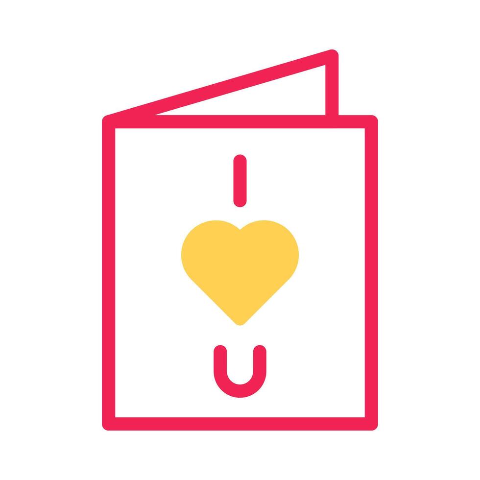 Love card icon duotone yellow red style valentine illustration symbol perfect. vector