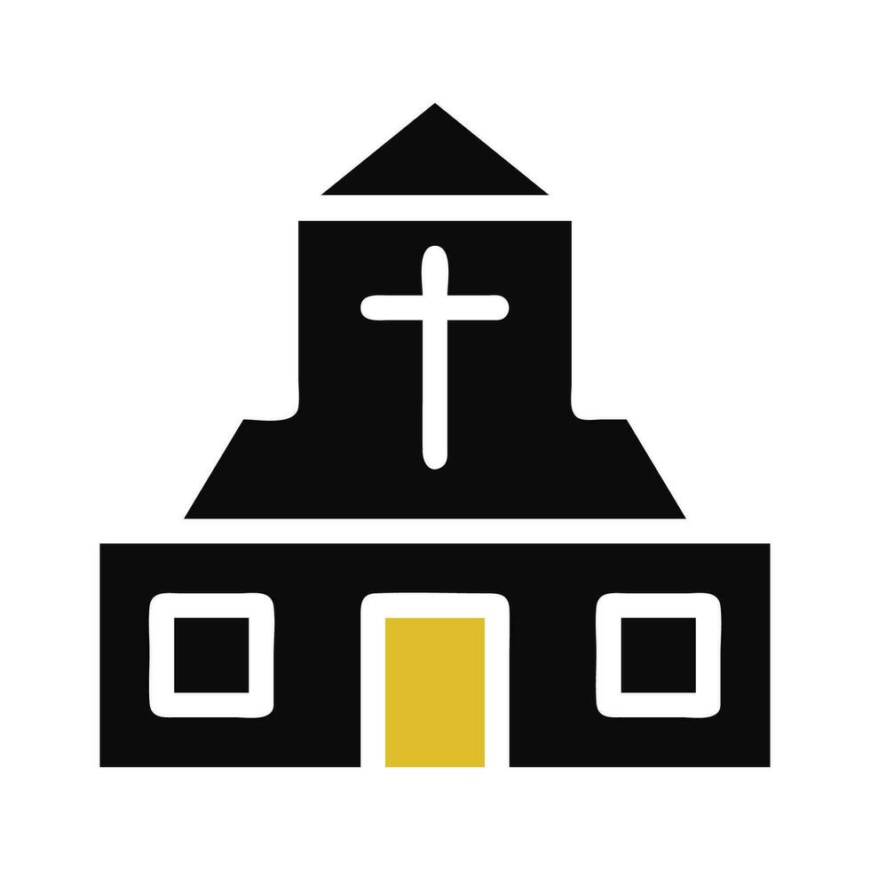 catedral icono sólido gris naranja color Pascua de Resurrección símbolo ilustración. vector