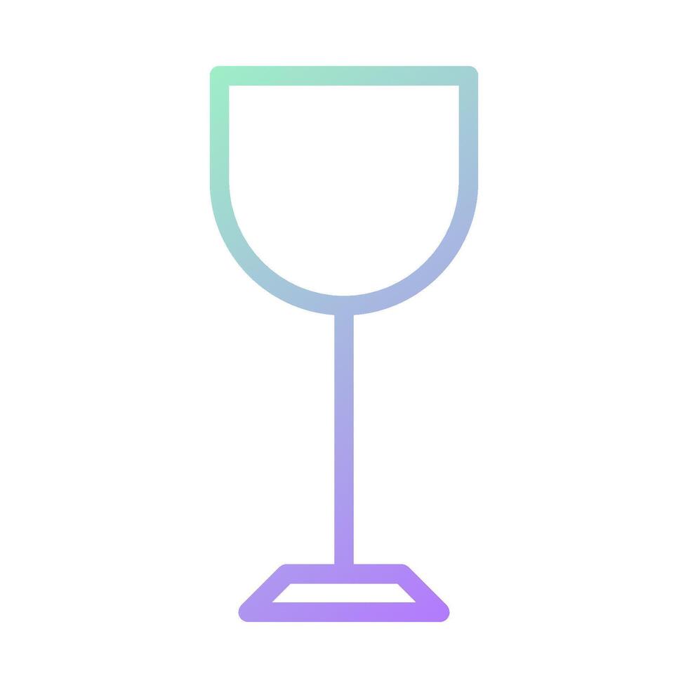 Glass wine icon gradient green purple colour easter symbol illustration. vector