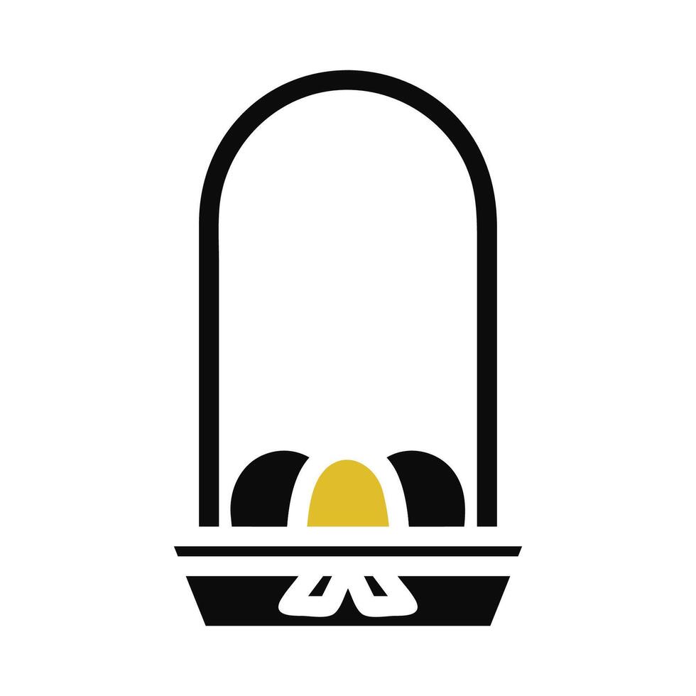 Bucket egg icon solid grey orange colour easter symbol illustration. vector