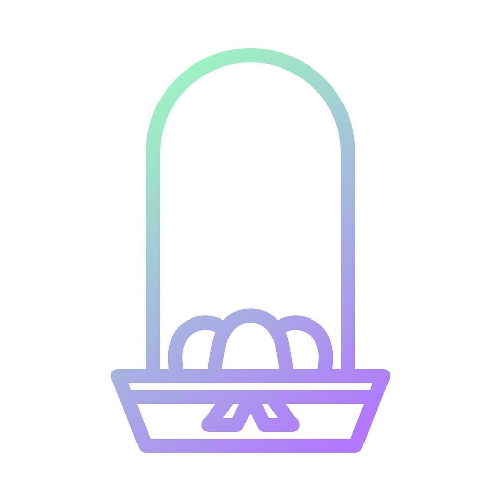 Cubeta huevo icono degradado verde púrpura color Pascua de Resurrección símbolo ilustración. vector