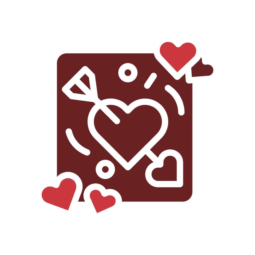 Arrow love icon solid brown red style valentine illustration symbol perfect. vector