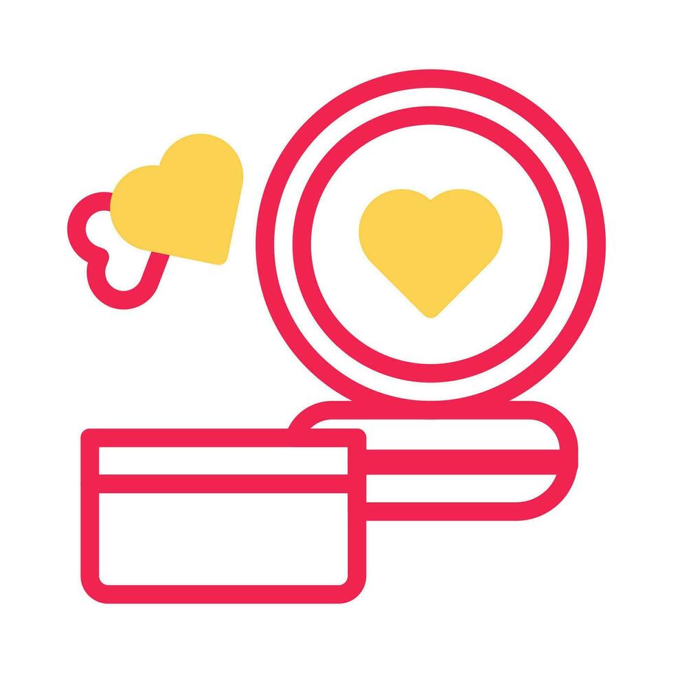 Cosmetic love icon duotone yellow red style valentine illustration symbol perfect. vector