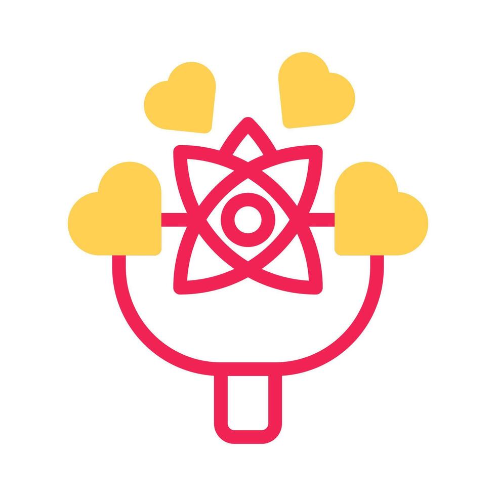 Bouquet love icon duotone yellow red style valentine illustration symbol perfect. vector