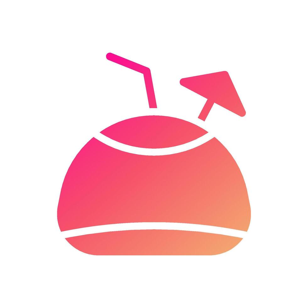 Drink icon solid gradient pink yellow summer beach symbol illustration. vector