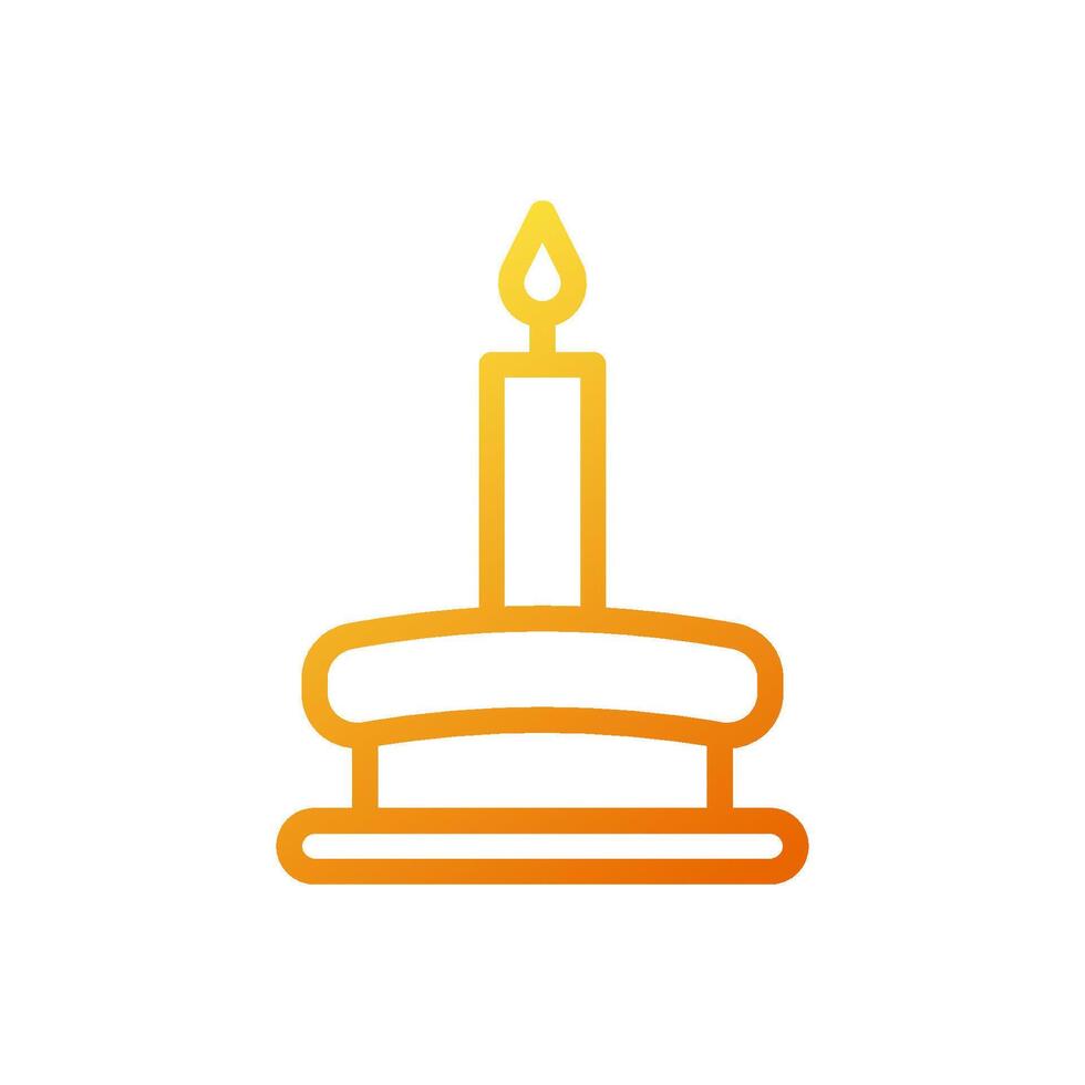 Candle icon gradient yellow orange colour ramadan symbol illustration perfect. vector