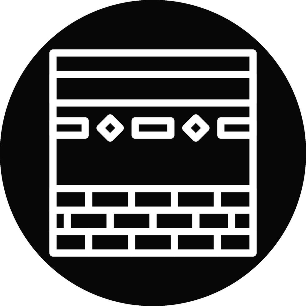 Kaaba icon line rounded black white colour ramadan symbol illustration perfect. vector