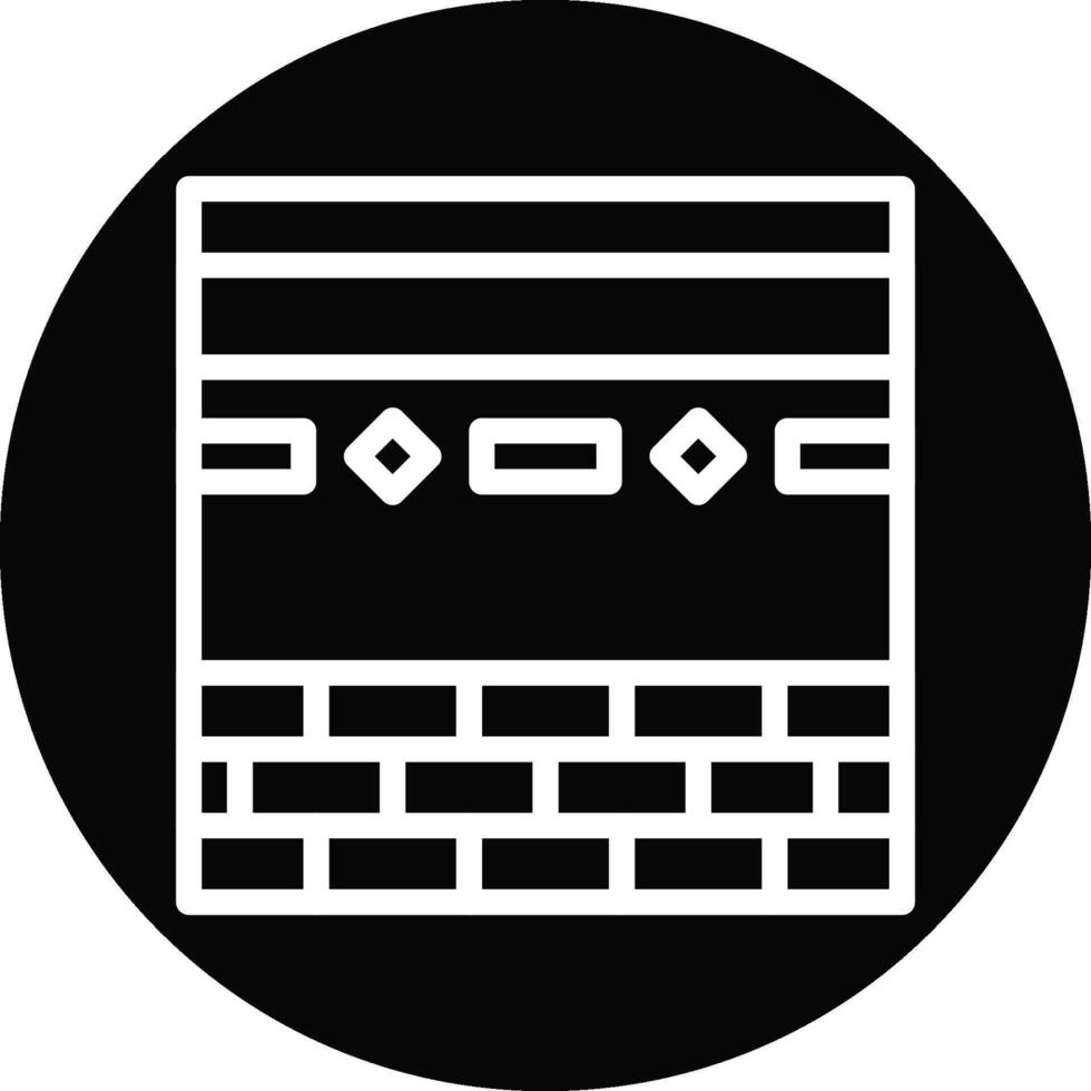 kaaba icono línea redondeado negro blanco color Ramadán símbolo ilustración Perfecto. vector