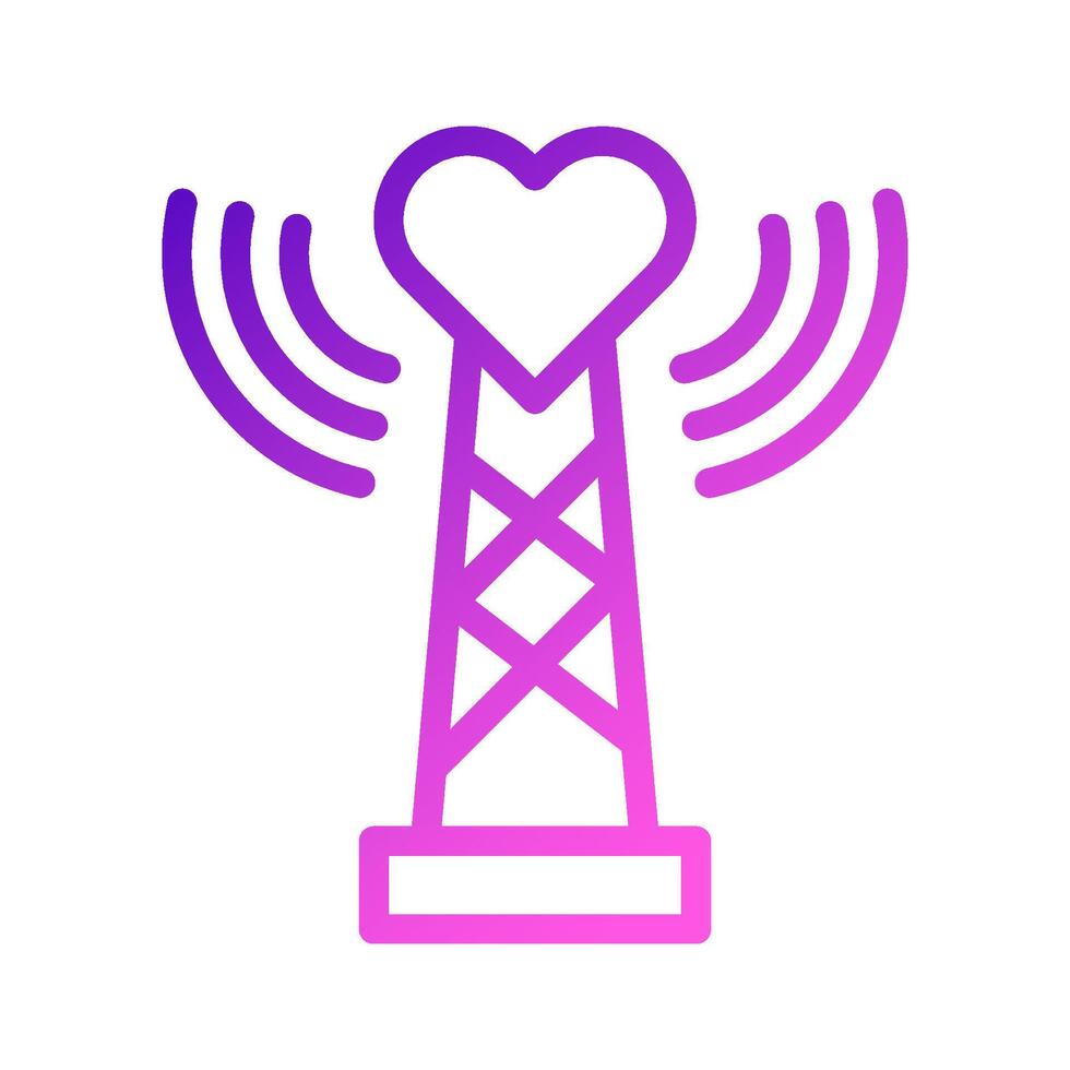 Signal love icon gradient purple pink style valentine illustration symbol perfect. vector