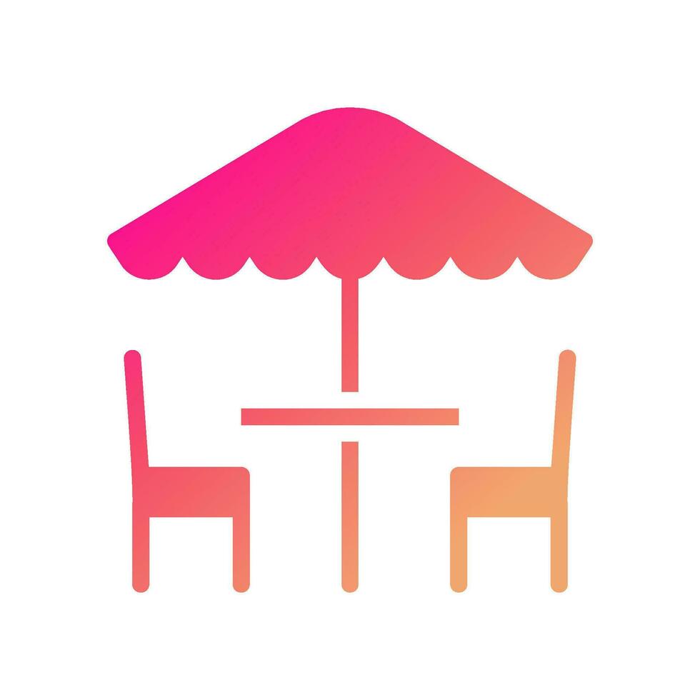 Umbrella icon solid gradient pink yellow summer beach symbol illustration. vector