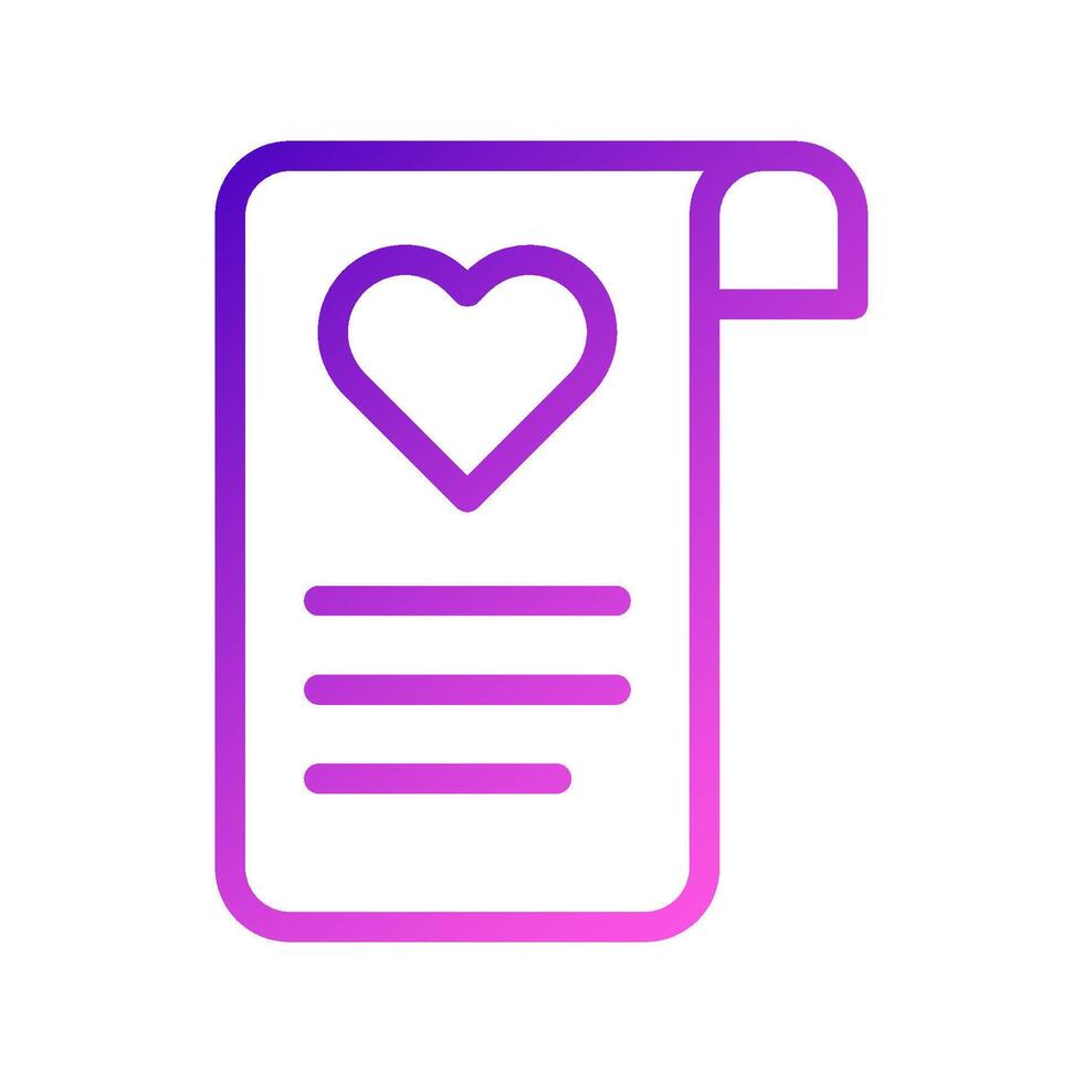 Love card icon gradient purple pink style valentine illustration symbol perfect. vector