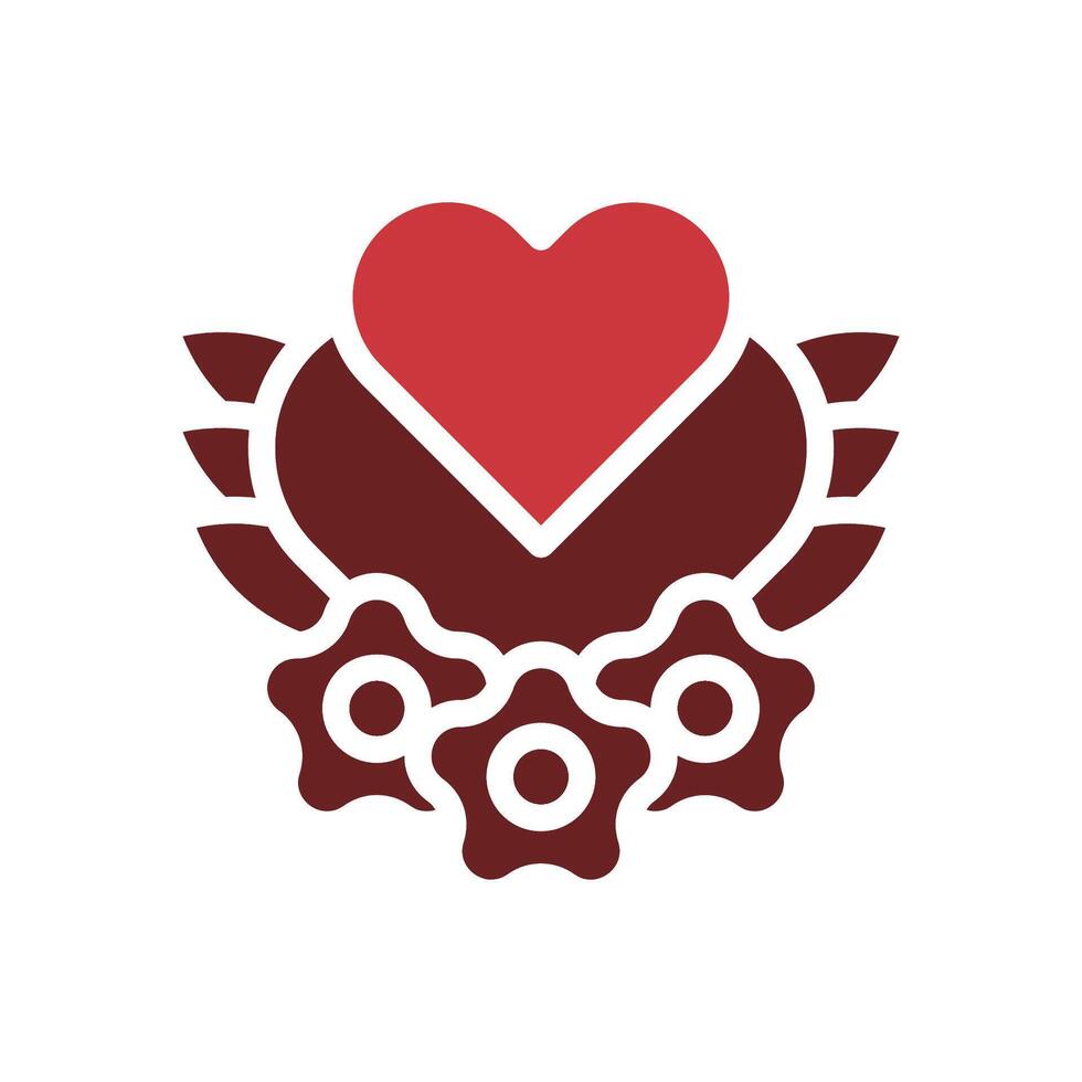 Love icon solid brown red style valentine illustration symbol perfect. vector