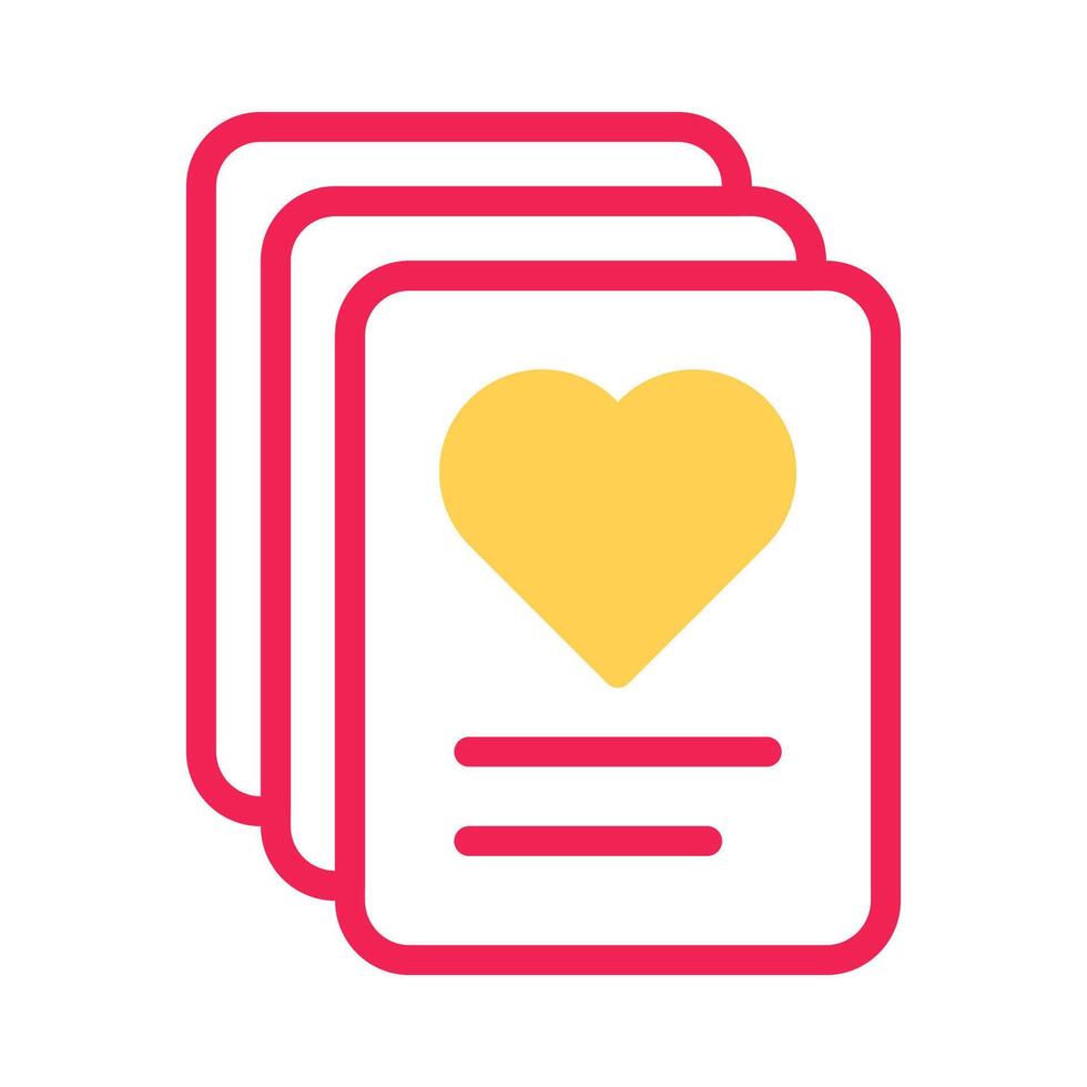 Love card icon duotone yellow red style valentine illustration symbol perfect. vector